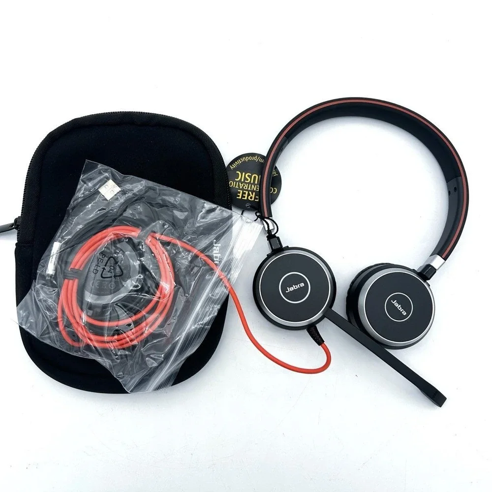Jabra Evolve 40 MS Stereo USB Headset ENC010 Microsoft Teams Certified w/ Case